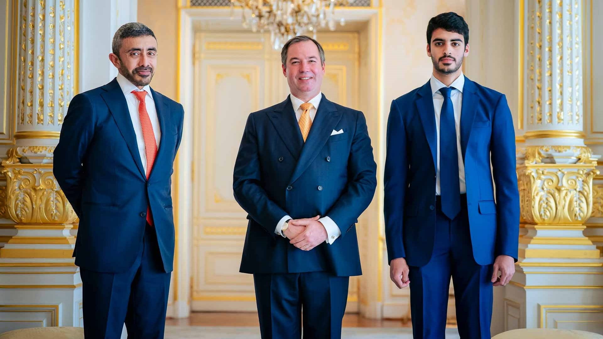 دوق لوكسمبورغ يستقبل عبد الله بن زايد ويبحثان العلاقات الثنائية 
