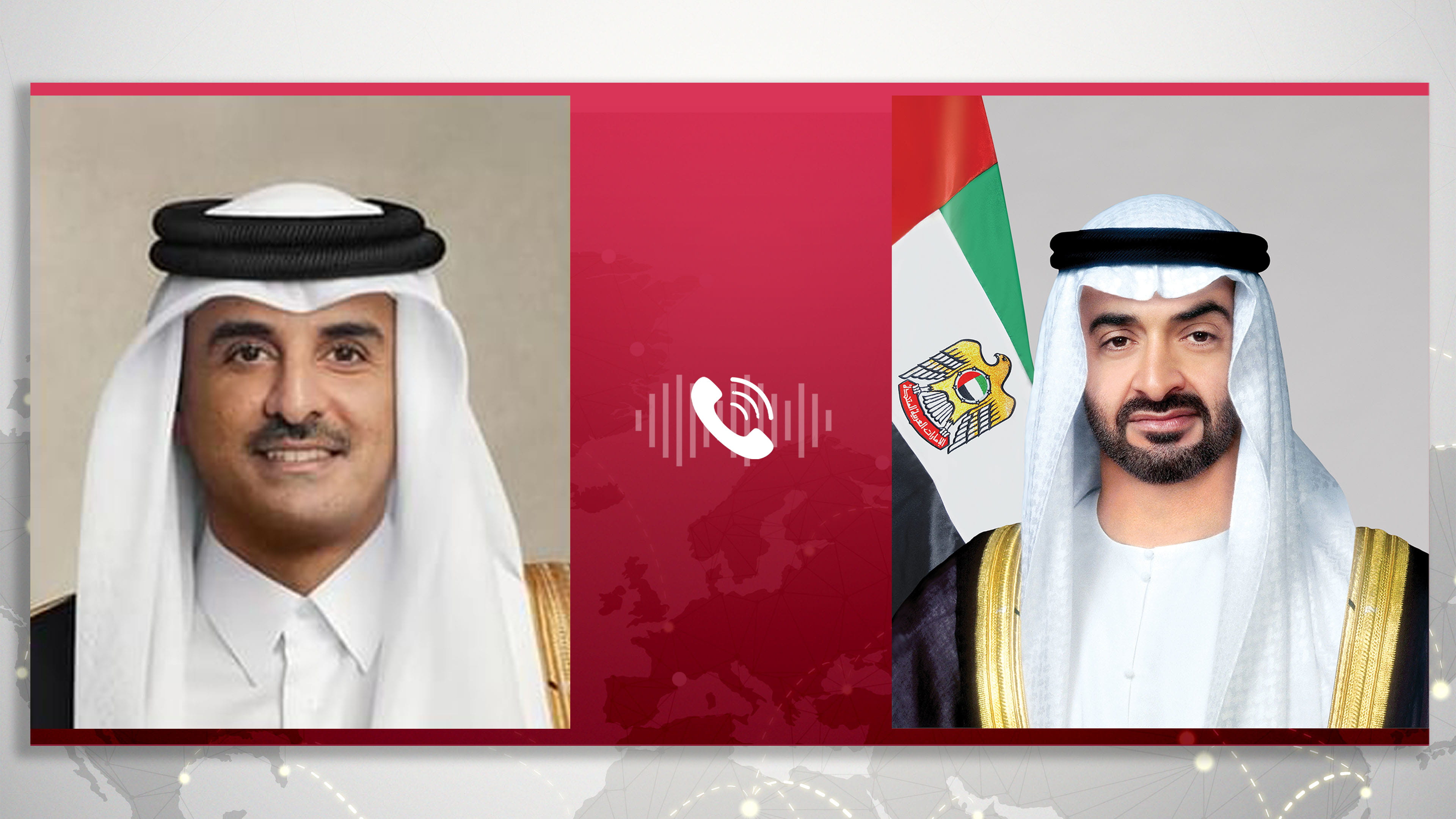 رئيس الدولة يتلقى اتصالاً هاتفياً من أمير قطر