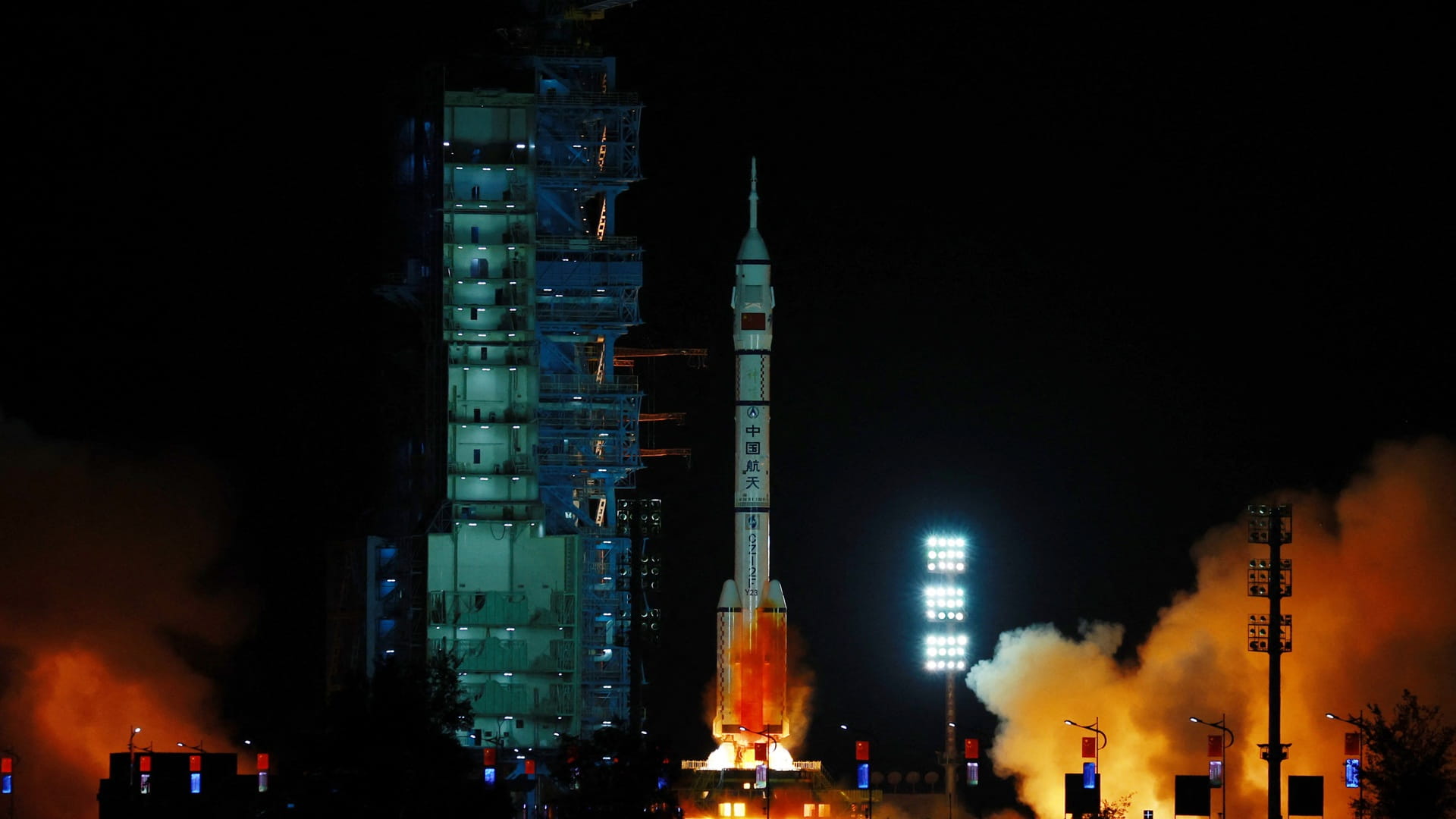 Image for the title: China launches crewed space flight as part of Moon ambitions 