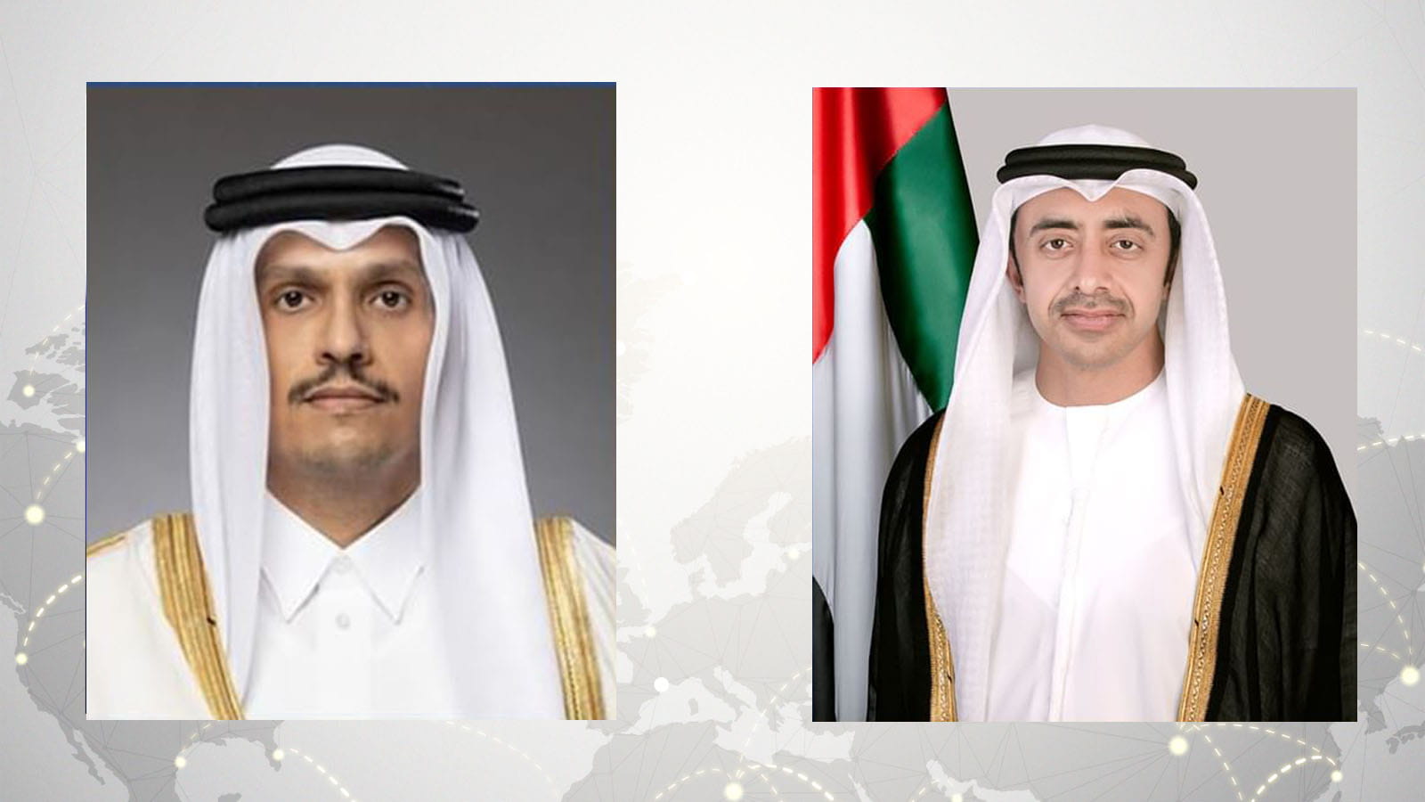 عبدالله بن زايد يتلقى اتصالاً من رئيس مجلس الوزراء وزير خارجية قطر